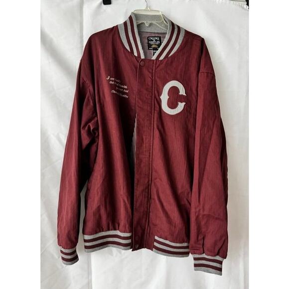 Crooks & Castles jacket 3XL, maroon/gray, “The Ruling Elite / Trouble Makers” - Picture 6 of 11